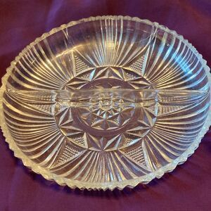 Clear Glass Divided Serving Dish
